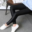 37.50 kg-115.00 kg 350g plus velvet padded large size high waist glossy pants foot women plus fat increase slimming base