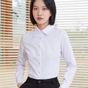 Factory direct spring and summer white-collar shirt women's long sleeve professional top large size dress ladies white shirt