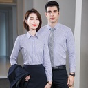 Intellectuals Autumn and Winter Business Wear Fashion Elegant Enterprise Work Clothes Striped Shirt for Men and Women