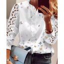 spring elegant style temperament Huayao long sleeve lotus leaf collar conventional women's shirt agent to join Women