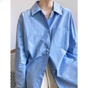 Luxi Spring French Style Casual Simple Solid Color Shirt Women's Lazy Loose Profile Design Sense Stacked Shirt 3388