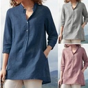 Products Spring and Summer Europe and America Urban Leisure Collar Loosen Shirt for Women