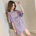 Mid-length T-shirt Women's Short-sleeved Loose Korean-style Student Large-sized T-shirt Half-sleeved Top Missing in Summer