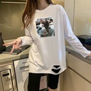 Ripped White Mid-length Inner Base Shirt Spring and Autumn Winter Stacked Sweater Artifact Long Sleeve T-shirt for Women