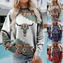 supply autumn and winter long sleeve round neck Western style sweater 6911