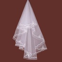 批发新娘头纱米白色丝线边1.5m单层婚纱绕线头纱厂家直供可定做