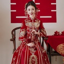 Xiuhe Clothing Bride Winter Wedding Chinese Style Dragon and Phoenix Jacket Wedding Clothing Hexiu Clothing Xiu Kimono Xiuhe