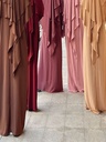 跨境女装速卖通亚马逊中东阿拉伯迪拜纯色加头巾两件套连衣长裙08