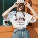 White cotton short sleeve t-shirt women's clothing Summer drop shoulder loose Korean fashion brand cartoon half sleeve top