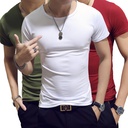 Summer Solid Color Men's Casual T-shirt Top Short Sleeve Round Neck Trendy All-match Men's T-shirt Clothes
