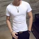 Summer men's short sleeve round neck solid color leisure sports T-shirt thin men's T-shirt