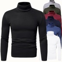 autumn and winter men's solid color plus velvet pullover high collar T-shirt base shirt fleece sweater
