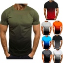 spring men's leisure sports fashion 3D gradient short sleeve round neck T-shirt men