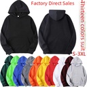 order solid color light plate sweater men's leisure sports pullover hoodie