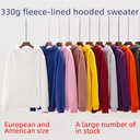 blockbuster autumn and winter European and American hooded sweater thickened plus velvet solid color cotton coat men's and women's sweater suit hoodie