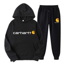 fashion brand carhartt two-piece mango letter sweater men and women plus velvet hoodie