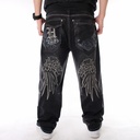 fashion Men's hip hop jeans HIPHOP hip hop clothing washed loose skateboard pants plus size