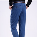Men's Jeans Stretch High Waist Middle-aged Men's Pants Middle-aged Men's Jeans Straight Casual Pants Loose