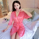Jingchun manufacturers sexy lingerie ladies sexy oil colored ribbon bathrobe pajamas factory outlet