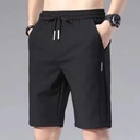 Hongxinjie straight shorts men's thin ice silk quick-drying leisure sports pants loose beach pants