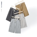 Dengjue Men's Summer Heavy Solid Color Woolen Pants Men's Simple Casual Five-point Pants Middle Pants