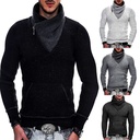 Autumn and Winter Men's Fashion Sweater Long Sleeve High Neck Pocket Knitted Men's Sweater Wool Sweater