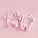 born Autumn and Winter Jumpsuit Baby's Lace-up Three-Layer Warm Silk Boneless Hakka Baby Climbing Suit