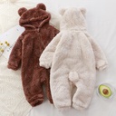 Baby jumpsuit winter born warm climbing suit baby plush overalls children's pajamas bear ha clothes