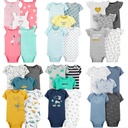 Summer baby jumpsuit short sleeve 5-piece set male and female baby export high-end ha sheath A cotton sling