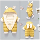 Baby clothes born autumn and winter clothes fleece-lined thickened Western style warm baby romper open-end jumpsuit fashion