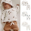 有机棉婴儿衣服套装 新生儿分体衣服纯棉宝宝睡衣 ins风婴儿服