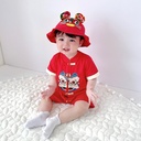 Baby Jumpsuit 23 year greeting clothes national fashion baby festive romper single-breasted born clothes one-year-old dress