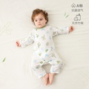 Baby bamboo cotton summer jumpsuit bamboo fiber gauze air conditioning clothes pajamas boys and girls baby romper summer thin clothes