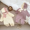 INS autumn online celebrity baby jumpsuit cute rabbit ears lapel sheath romper baby girl photography clothing