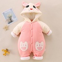 baby clothing born outing romper thickened jumpsuit hooded romper one-piece delivery