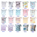 SGS Certified 32 Cartoon Printed Small Double Zipper Diaper Bag Storage Bag Washable Storage Bag