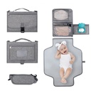 Portable baby diaper pad supplies outdoor travel folding diaper including shoulder strap wipes pocket design