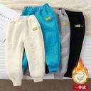 Children's Sports Pants Boys and Girls Baby One-piece Velvet Pants Small and Medium-sized Children's Autumn and Winter Outer Wear Casual Sweatpants
