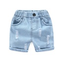 Boys' ripped jeans shorts summer Korean style Baby Beach pants summer cropped pants