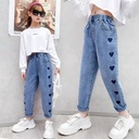 Children's clothing girls' jeans Spring and Autumn style large children's western style loose large children's casual Children's pants on behalf of hair