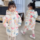 children's down cotton-padded jacket mid-length Korean style cute thickened cotton-padded jacket for boys and girls
