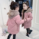Girl's Cotton-padded Coat Thickened Winter Children's Down Cotton-padded Coat Cute Mid-length Western Style Coat