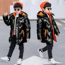 Winter Thickened Boys' Wash-free Printed Cotton-padded Clothes Mid-length Large and Middle-sized Children's Cotton-padded Jacket for Hair