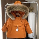 Winter Korean Children's Wear Big Fur Collar Cute Magic Pointed Mat Elf Coat Hat Cotton Coat Baby Coat Warm