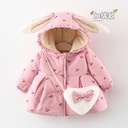 Children's cotton-padded jacket autumn and winter girls cotton-padded coat baby winter thick coat baby warm cardigan tide