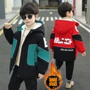 Boys' Autumn and Winter Children's Mid-length Cotton-padded Jacket Winter Clothes Mid-size Children's Cotton-padded Jacket Handsome Boy's Coat Trendy