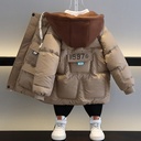Boys' fleece-lined cotton-padded coat Baby winter cotton-padded coat clothes Western style children's thickened warm cotton-padded coat
