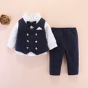 Children's Winter Clothes Baby Clothing Winter Three-piece Thickened Suit for Baby Boys Gentleman Style Full Moon One-year-old Dress