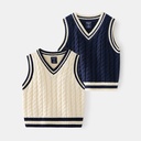 Boys' wool vest top baby pullover sweater spring and autumn children's sweater tide