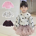 Girls' Cute Sweater Autumn and Winter Western Style Korean-style All-match Sweet Beige Round Neck Single-breasted Jacket Loving Heart Cardigan